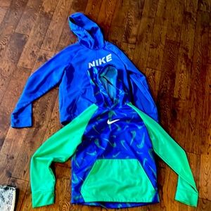 2 Nikes boys large hooded sweatshirts